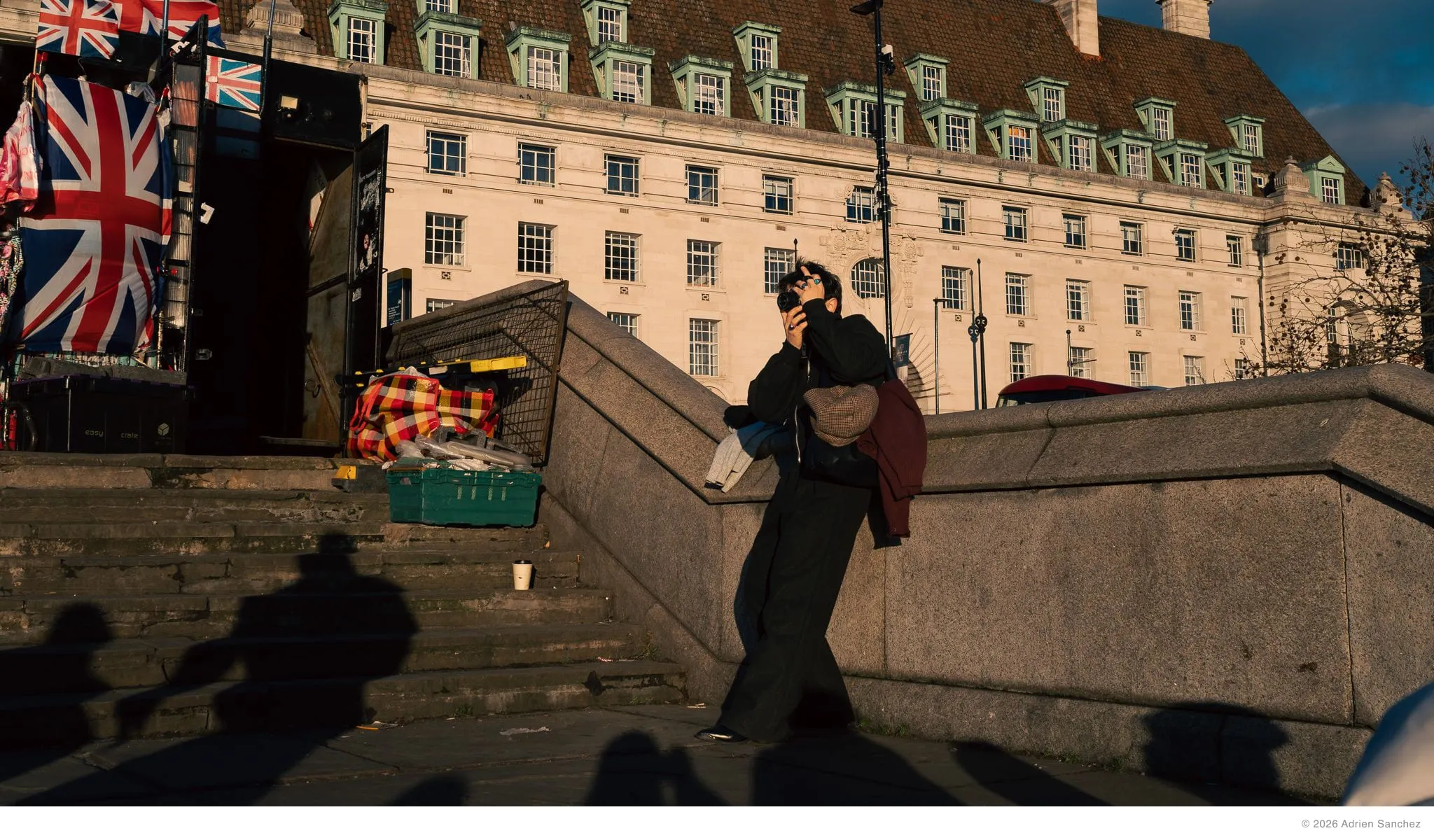 Photographer under the flags
