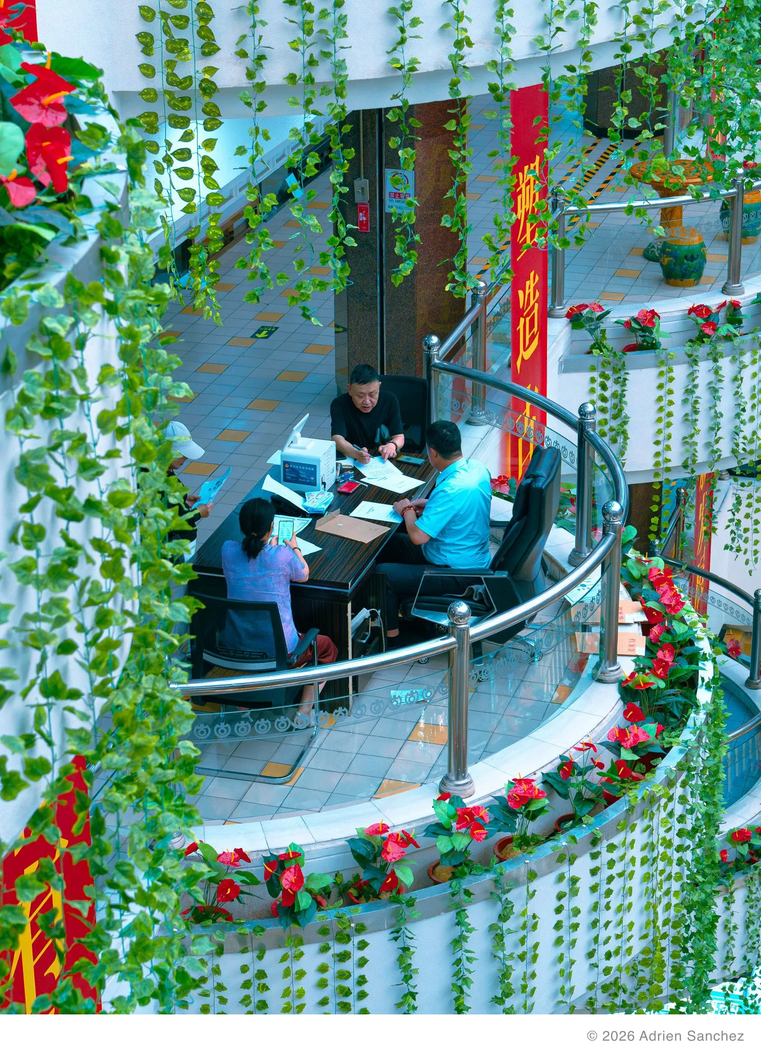 Business on a balcony