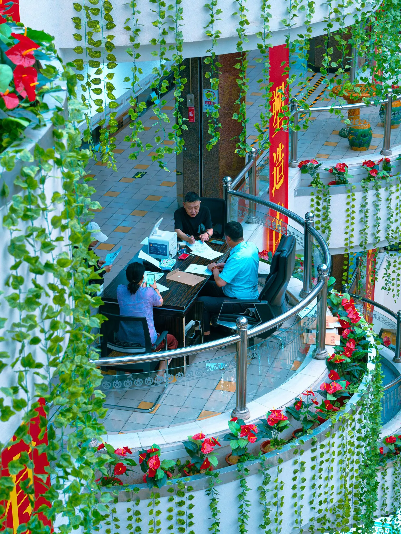 Business on a balcony