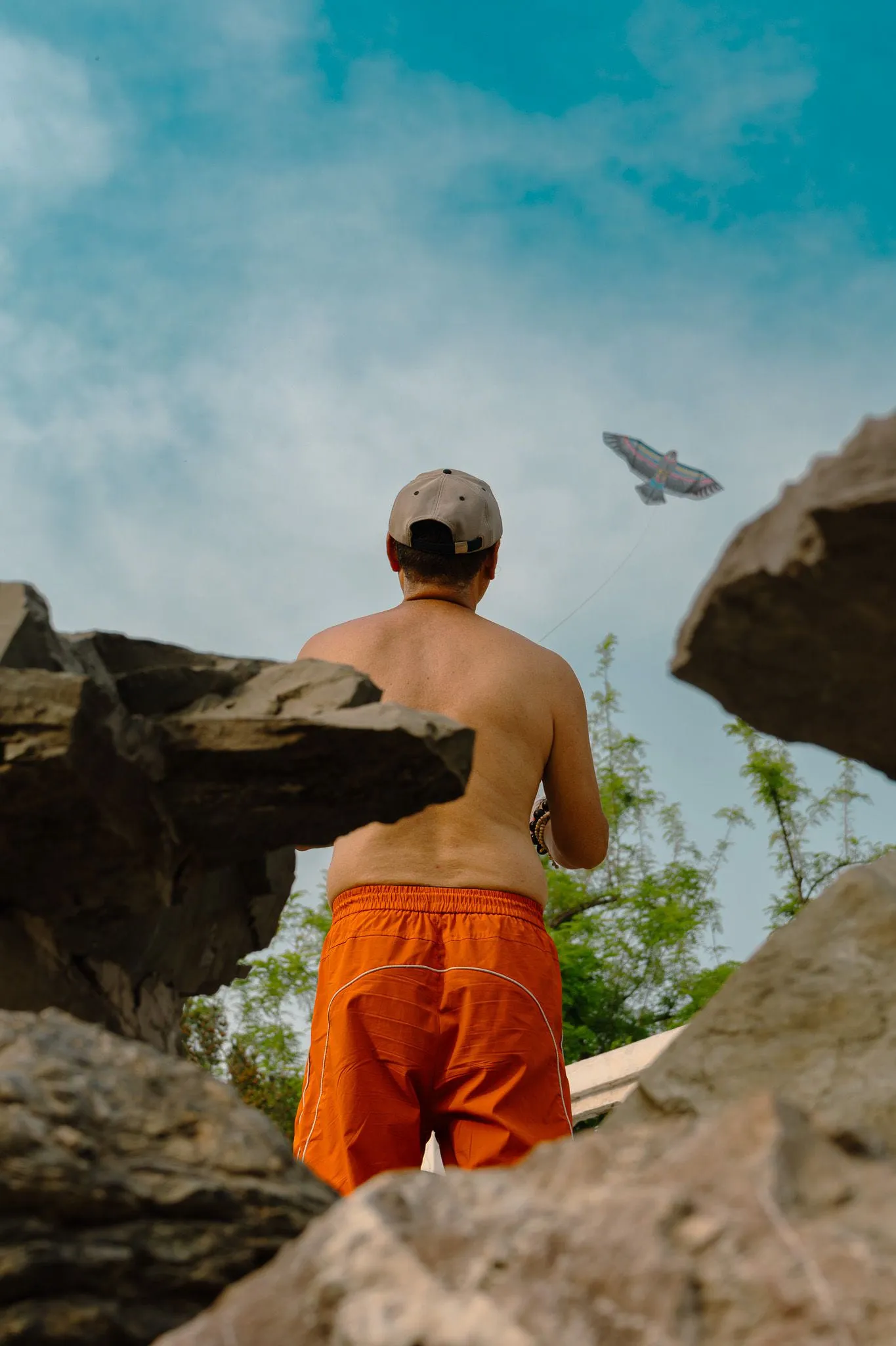 Man flying a kite 2