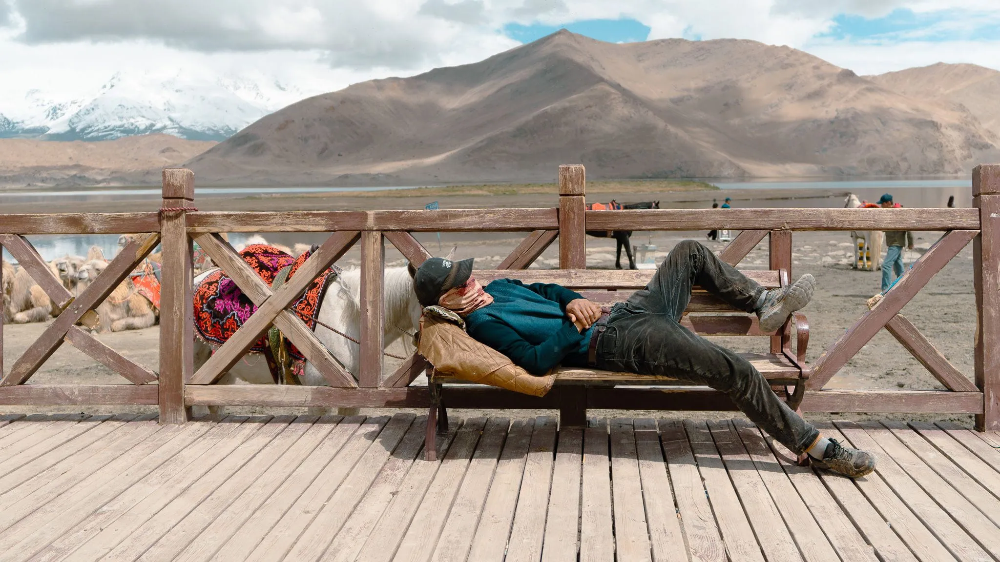 Camel rider resting