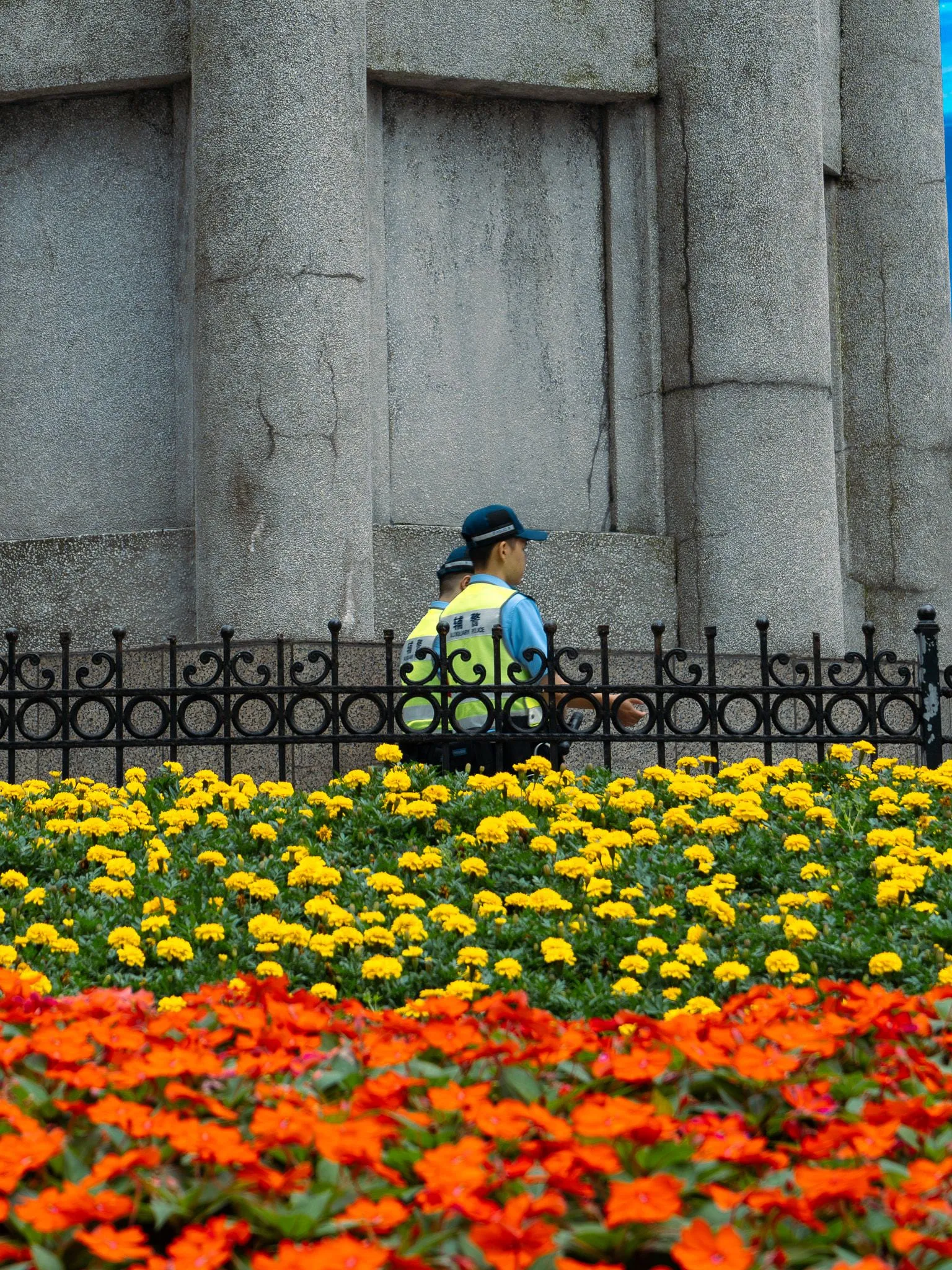 Cops and flowers