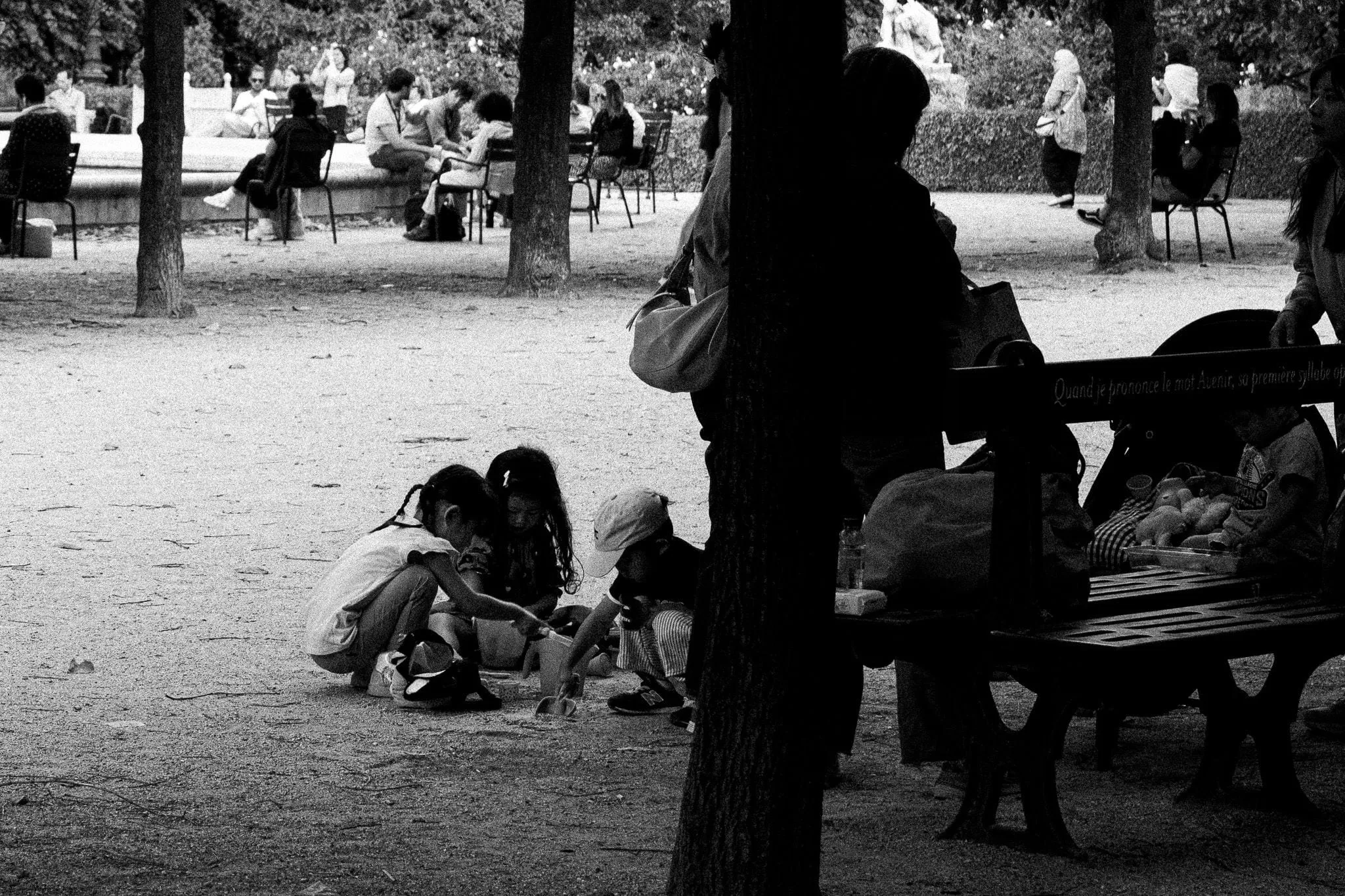 Children in the gravel