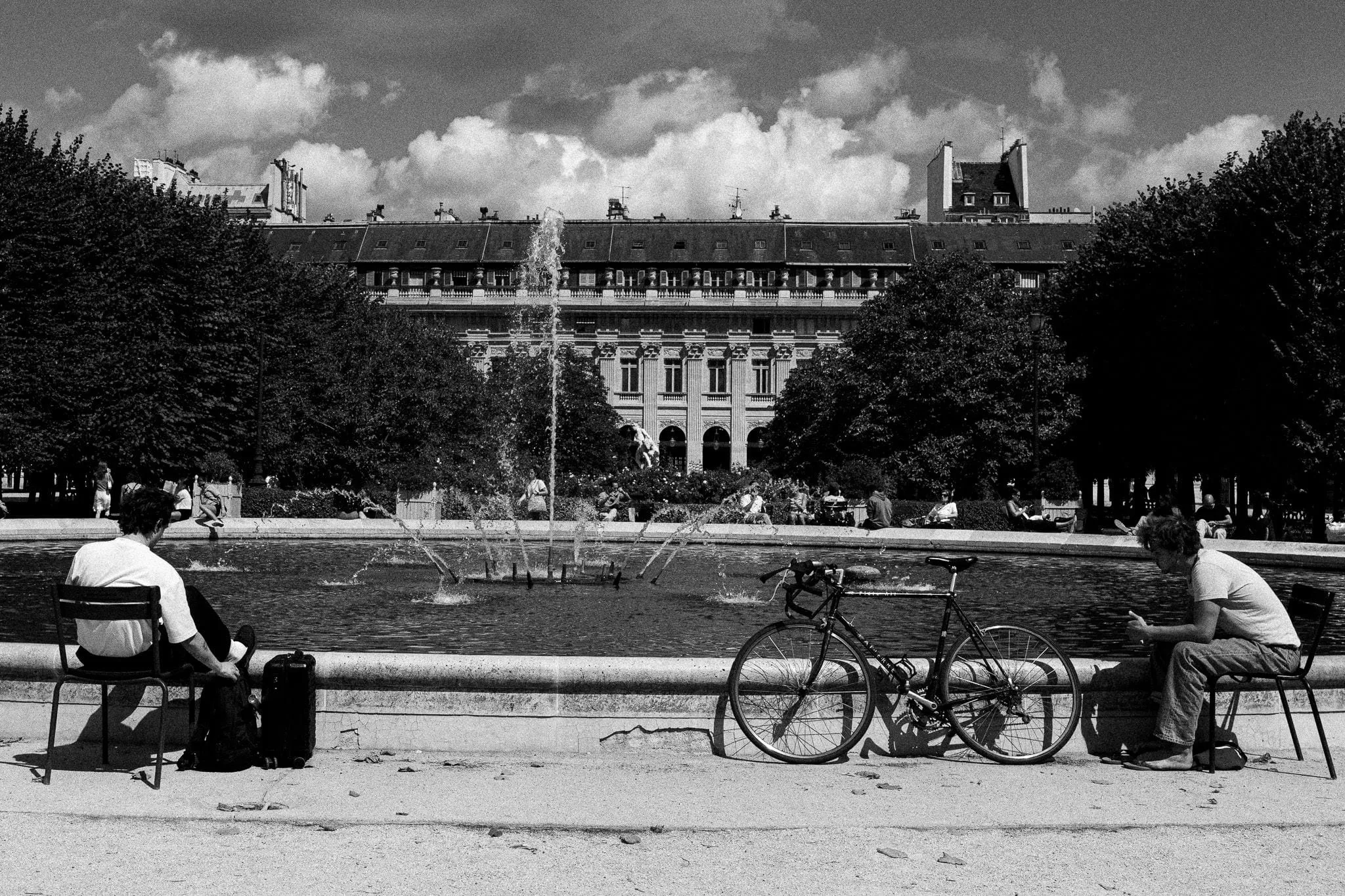 Bicycle between two chairs