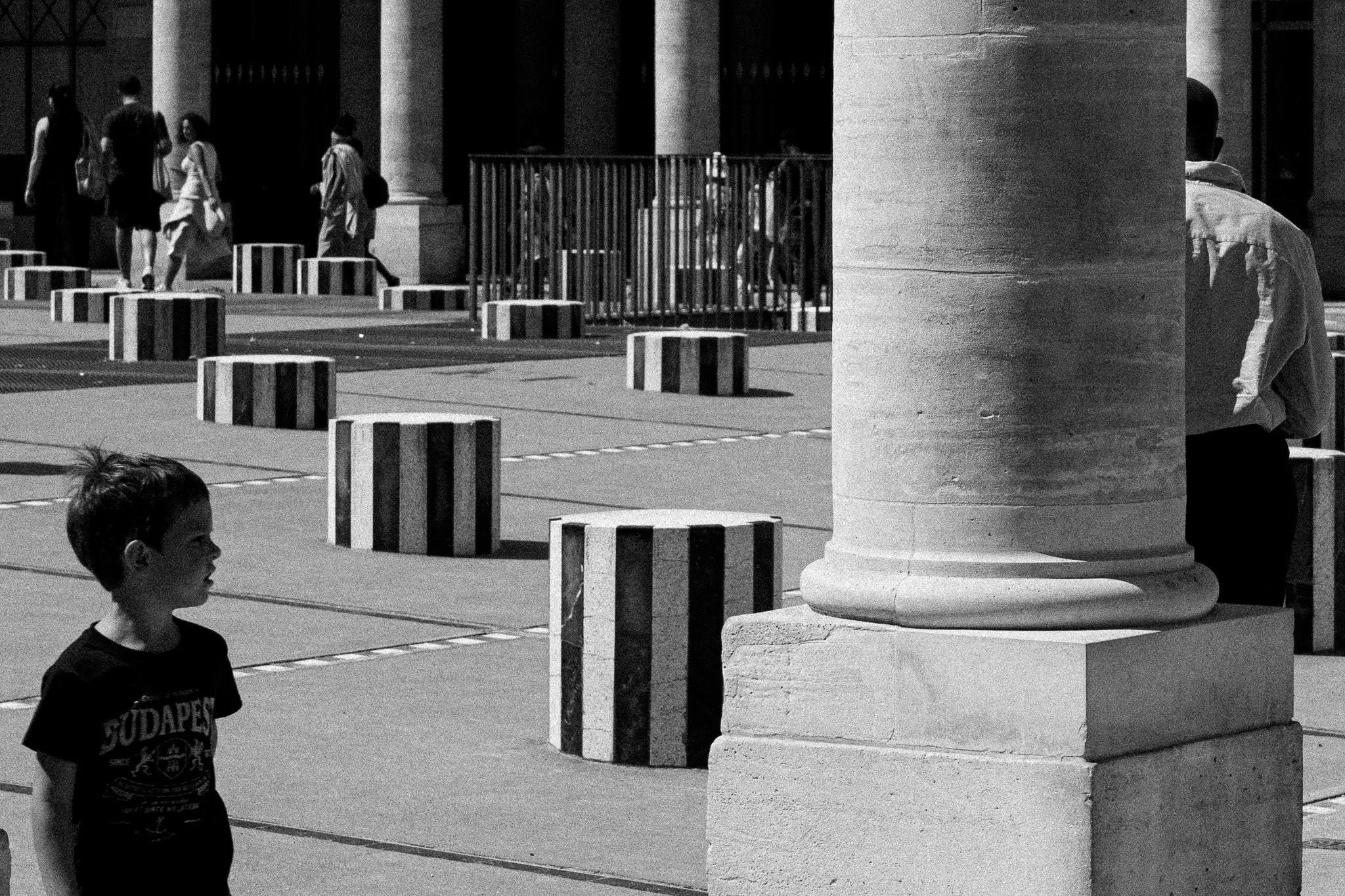 Boy among the columns