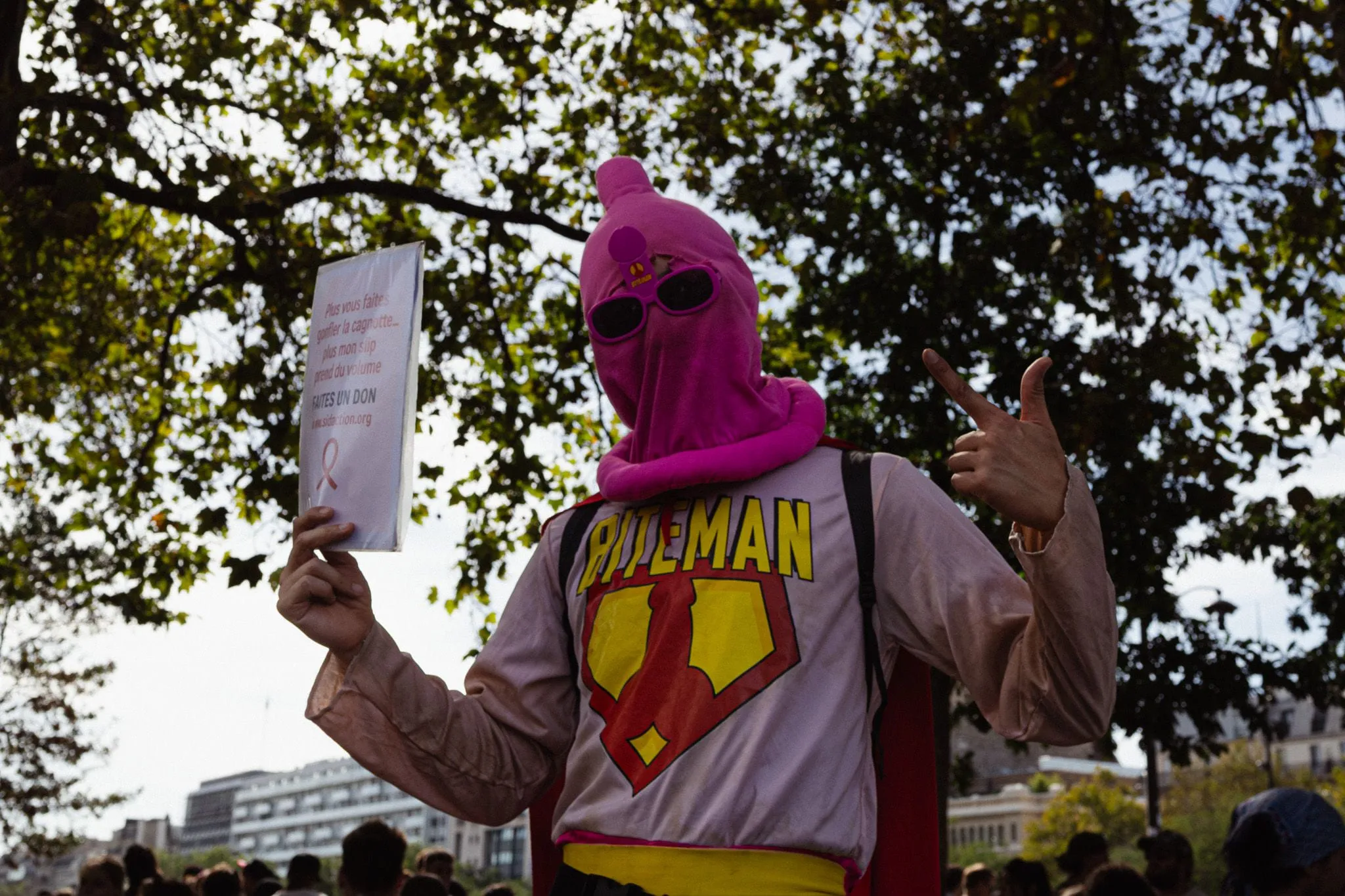 Pink balaclava superhero