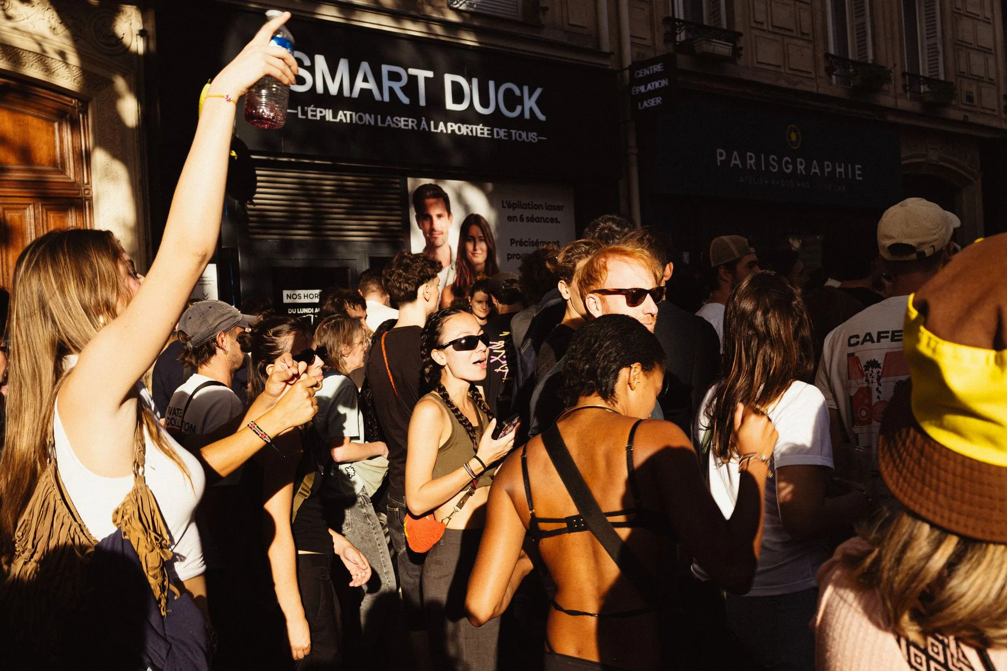 Spray above the crowd