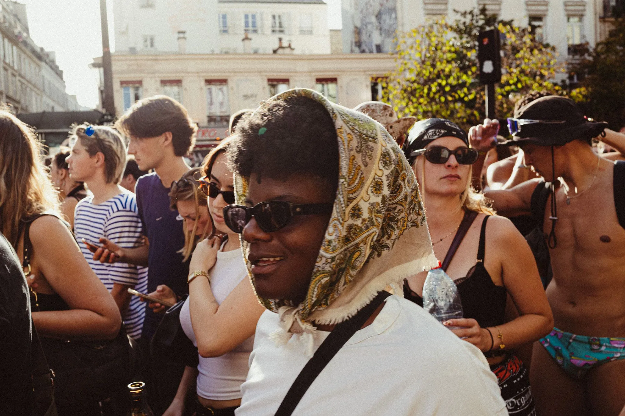 Headscarf in the crowd