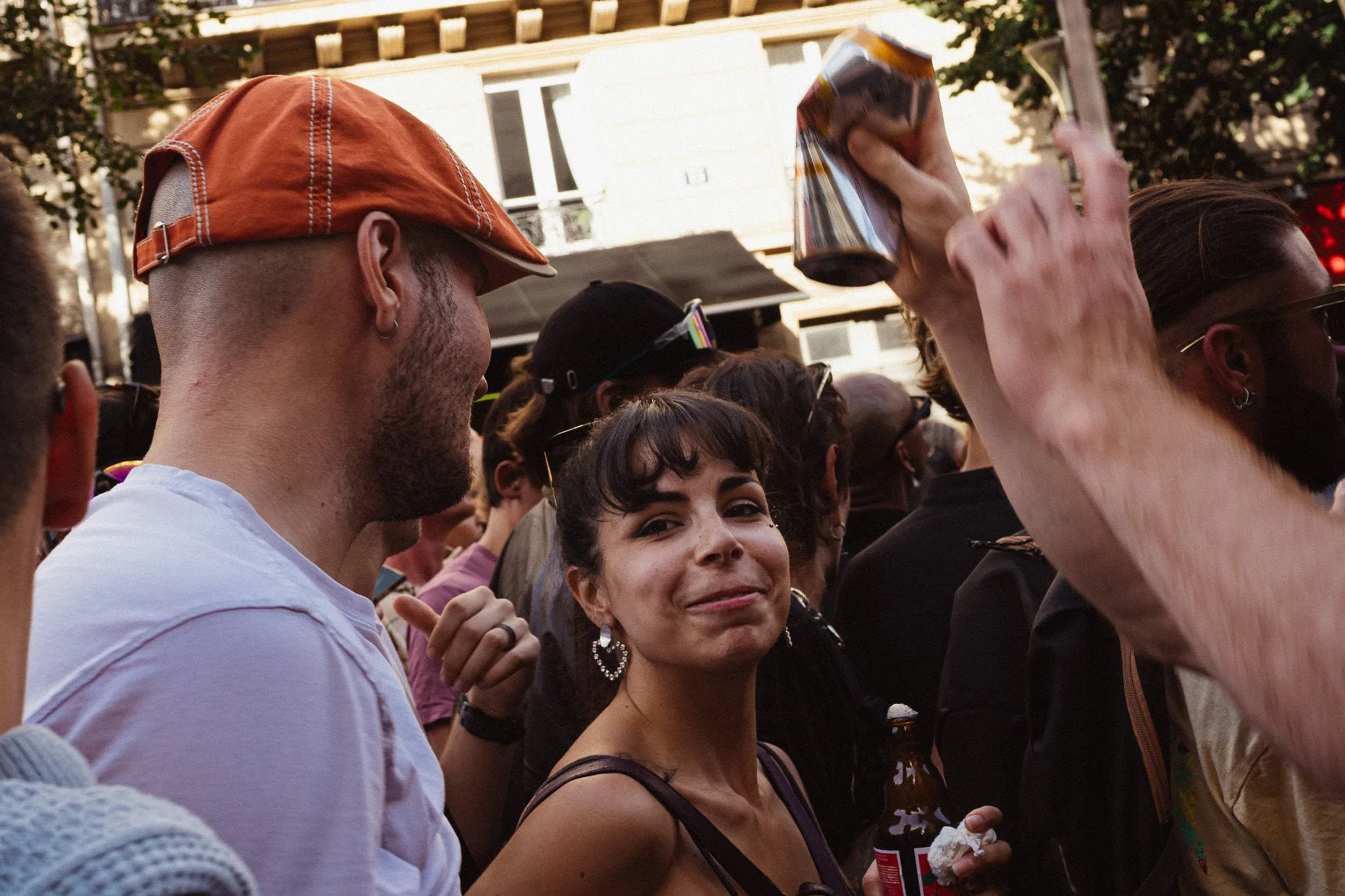 Orange cap and a glance